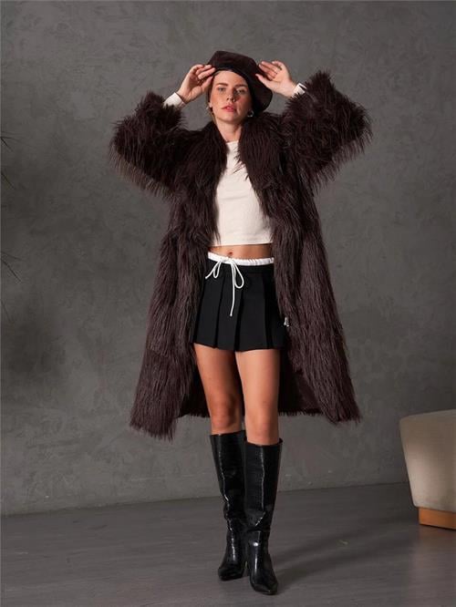 170456 Şal Yakalı Uzun Kürk