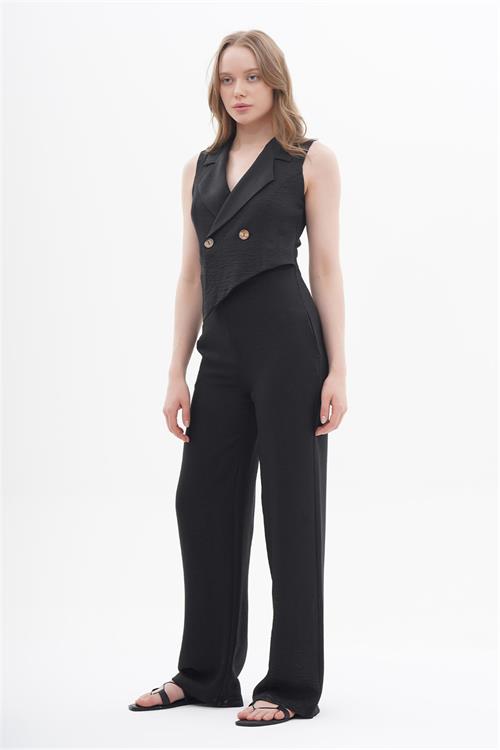 180439 SLEEVELESS WRAP OVERALL IN FULL LENGTH