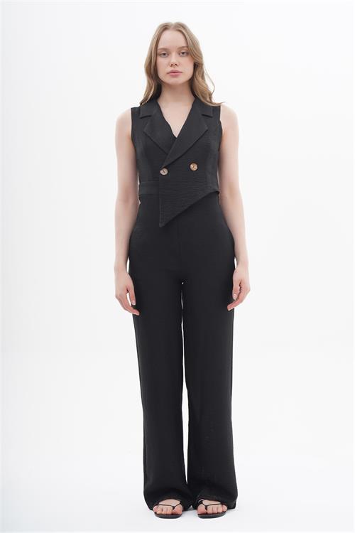 180439 SLEEVELESS WRAP OVERALL IN FULL LENGTH