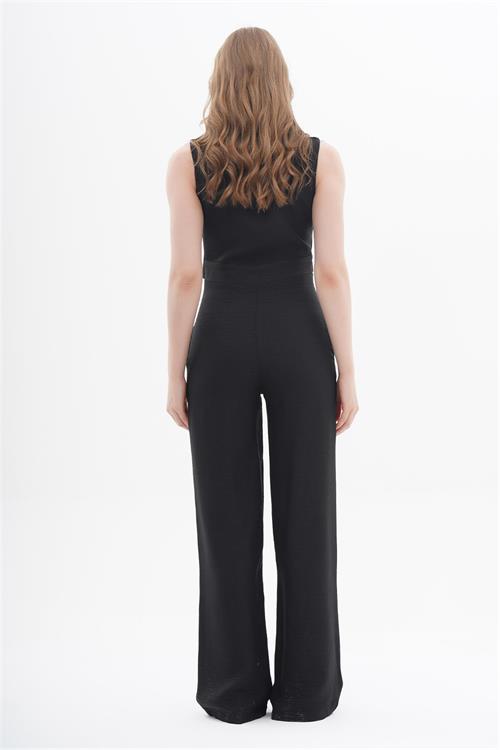 180439 SLEEVELESS WRAP OVERALL IN FULL LENGTH