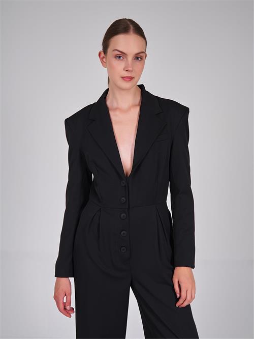 Full Length Button Up Overall With Shoulder Pudding