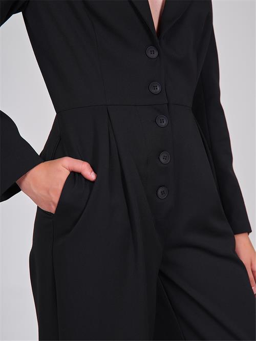 Full Length Button Up Overall With Shoulder Pudding