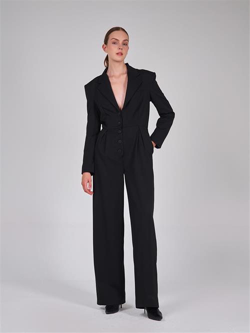 Full Length Button Up Overall With Shoulder Pudding