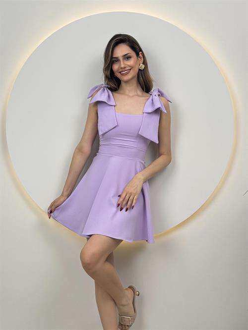 Wholesale Bow Detail Shoulder Mini Dress