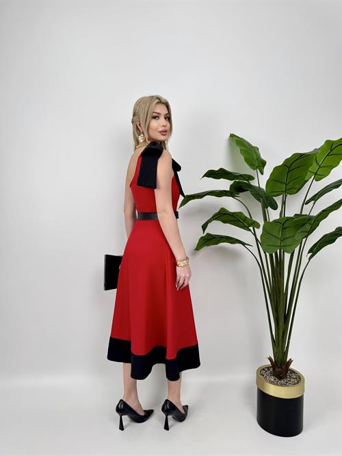 Wholesale One Shoulder Bow Belted Dress