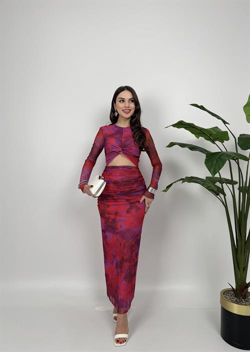 Wholesale Tulle Fabric Printed Dress