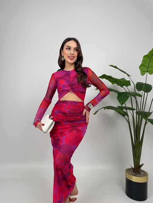 Wholesale Tulle Fabric Printed Dress