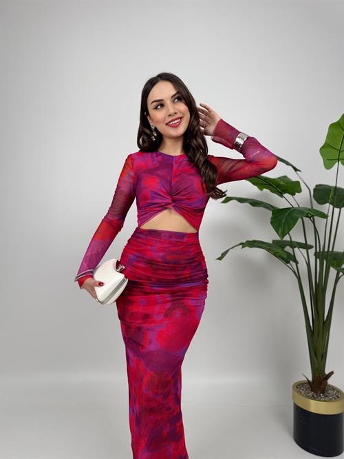 Wholesale Tulle Fabric Printed Dress