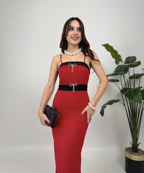 Wholesale Strappy Dress with Rhinestone Bow Accessories