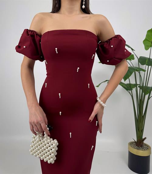 2125 ÖNLER İNCİ DETAY TASARIM ELBİSE