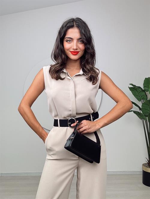 Wholesale Belt Detail Mango Model Jumpsuit