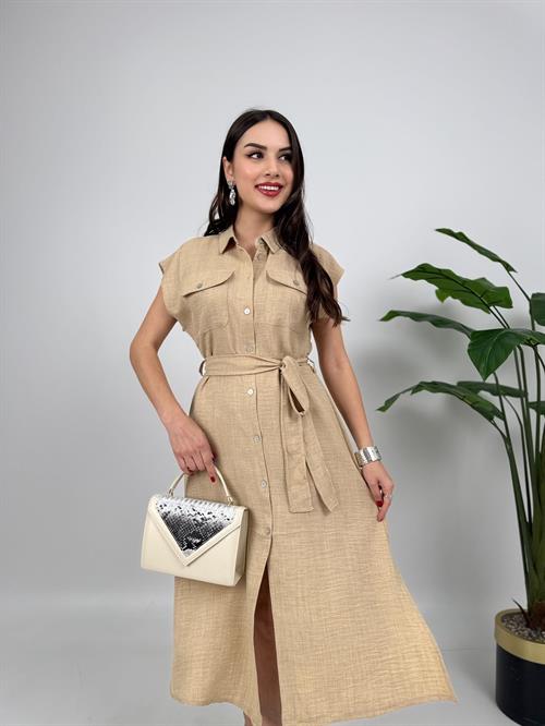 2150 KOLSUZ MİDİ ELBİSE