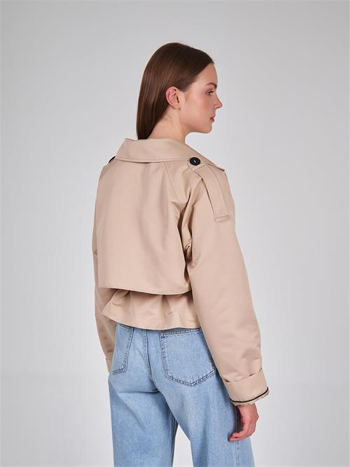 Wholesale Hooded High Collar Long Raincoat