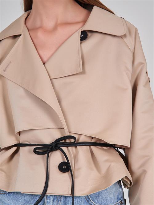 Wholesale Hooded High Collar Long Raincoat