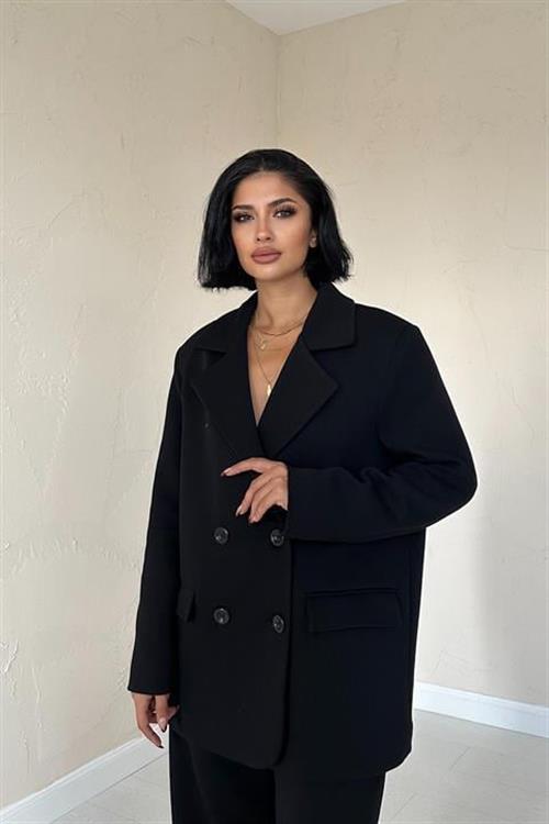 Wholesale 3-Thread Comfort Jacket And Trouser Suit - Black