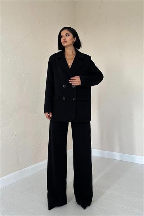 Wholesale 3-Thread Comfort Jacket And Trouser Suit - Black