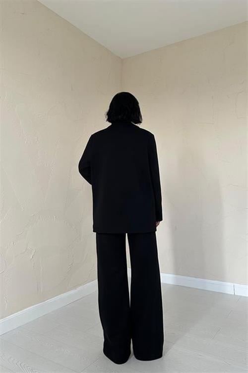 Wholesale 3-Thread Comfort Jacket And Trouser Suit - Black