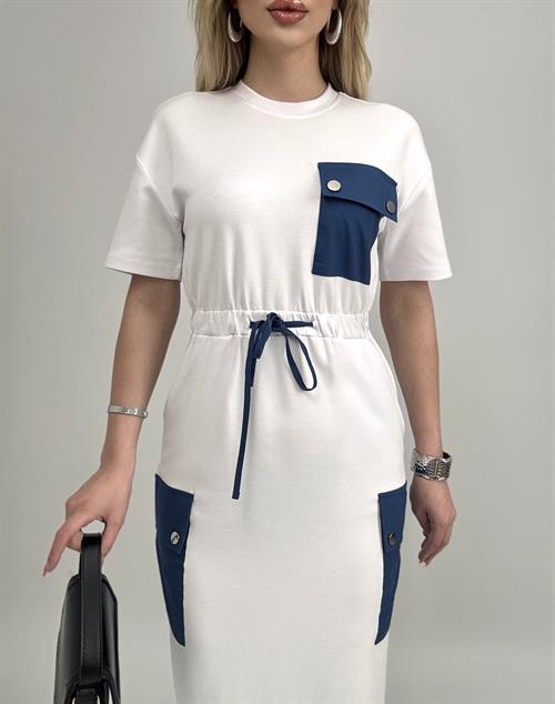 3006 BELDEN LASTİKLİ ELBİSE