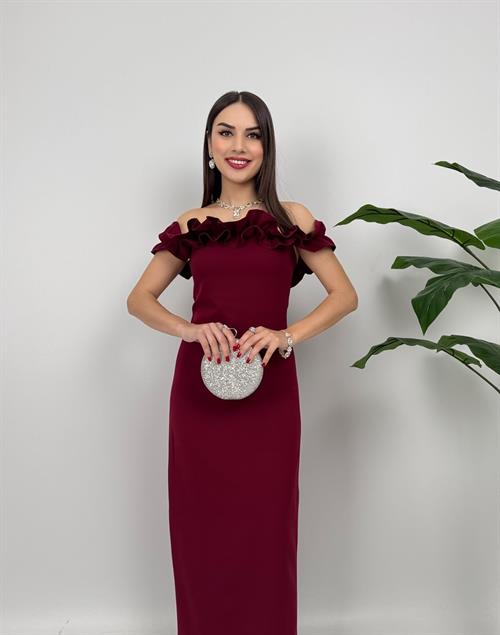 3021 GÖĞÜS BÜZGÜLÜ ELBİSE