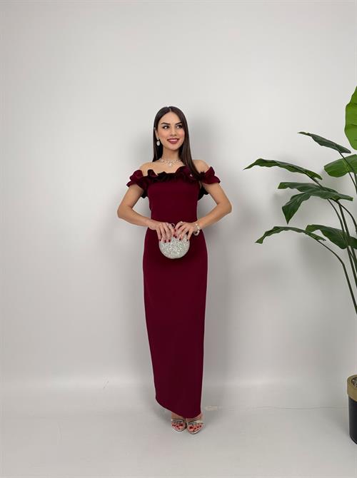 3021 GÖĞÜS BÜZGÜLÜ ELBİSE