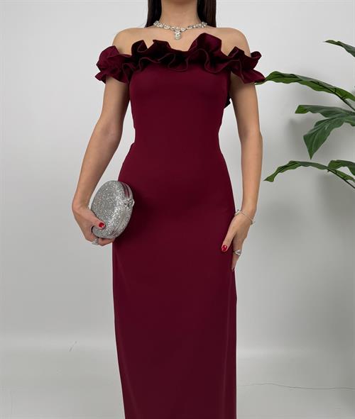 3021 GÖĞÜS BÜZGÜLÜ ELBİSE