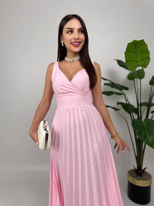 3038 PLİSELİ ELBİSE