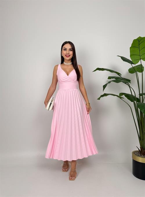 3038 PLİSELİ ELBİSE