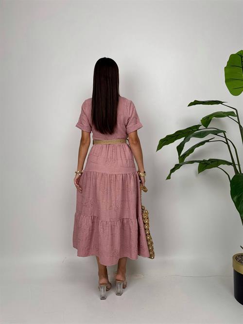 Wholesale Button-Up Dress with Belt