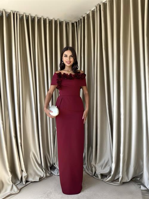 Wholesale Maxi Dress with Rosette Draping