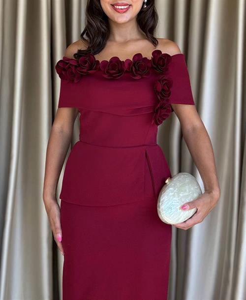 Wholesale Maxi Dress with Rosette Draping