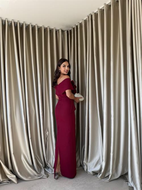 Wholesale Maxi Dress with Rosette Draping