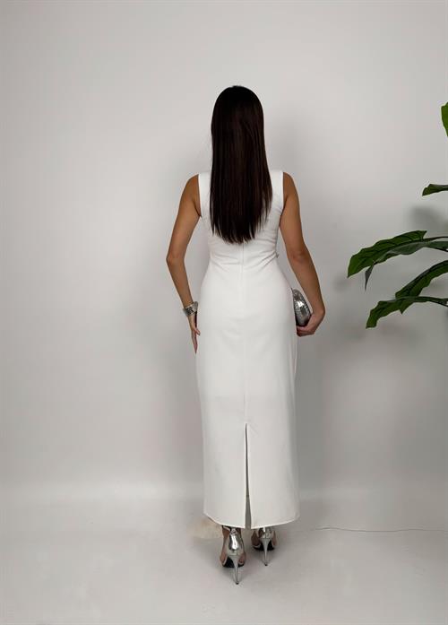 3048 OMUZ DEKOLTELİ ELBİSE