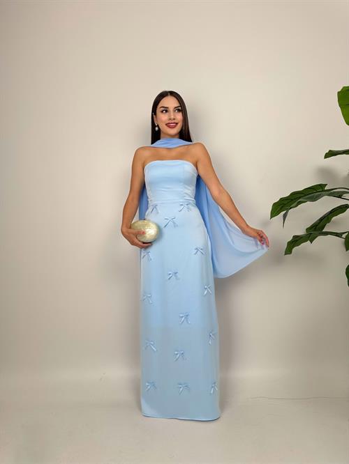 3060 SATEN KURDELELİ ELBİSE