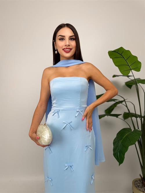 3060 SATEN KURDELELİ ELBİSE