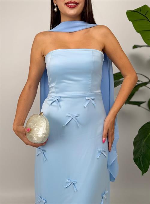 3060 SATEN KURDELELİ ELBİSE