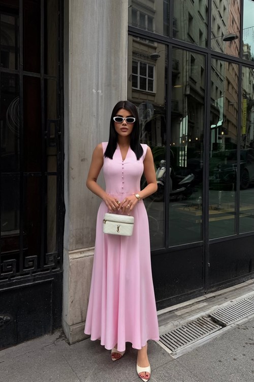 Wholesale Button-Front Maxi Dress