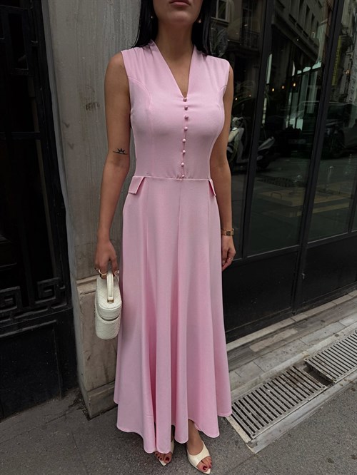 Wholesale Button-Front Maxi Dress