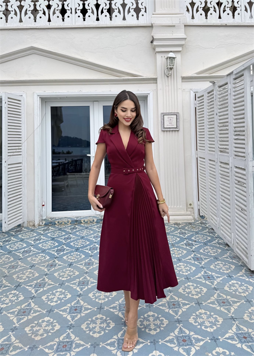 Wholesale Blazer-Style Pleated Dress