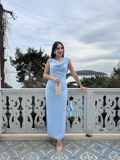 Wholesale Cowl-Neck Maxi Dress