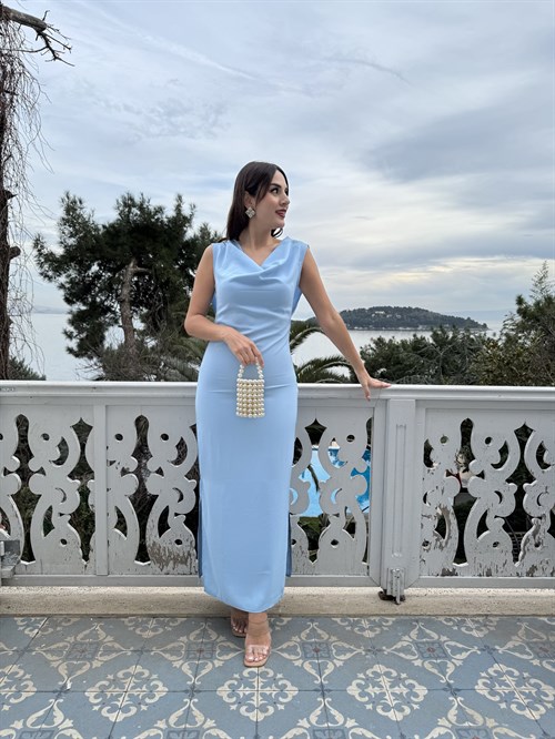 Wholesale Cowl-Neck Maxi Dress