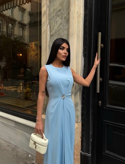 Wholesale Maxi Dress with Flower Brooch