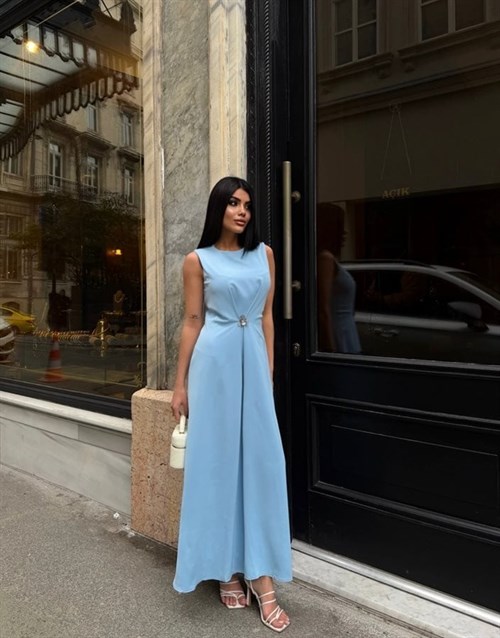 Wholesale Maxi Dress with Flower Brooch