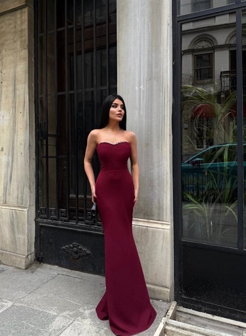 Wholesale Evening Dress with Tulle Sleeves