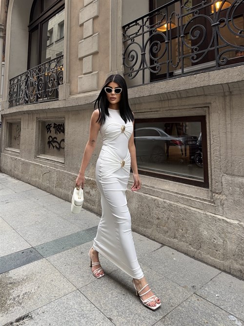 Wholesale Maxi Dress with Gold Buckles