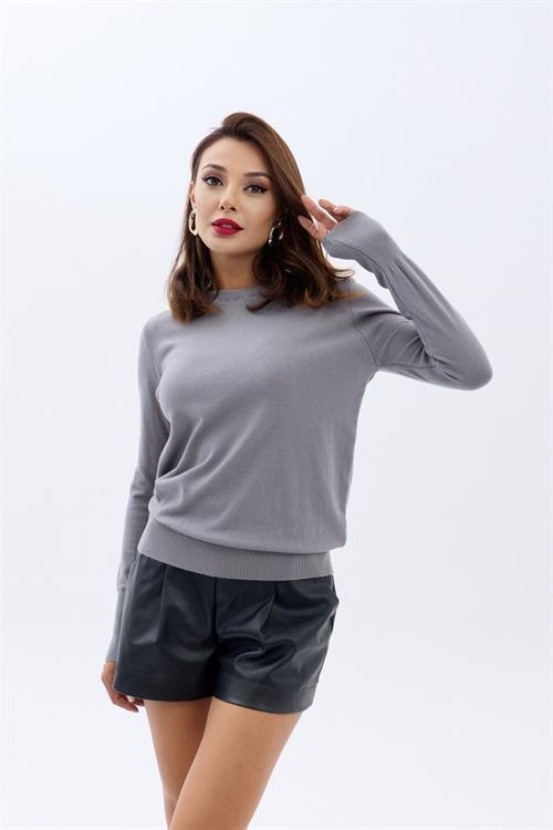 Knit Oversized Sweater - Gray