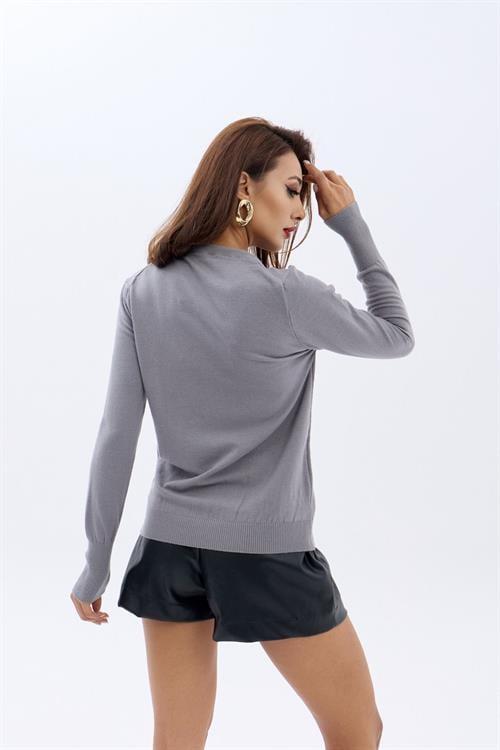 Knit Oversized Sweater - Gray