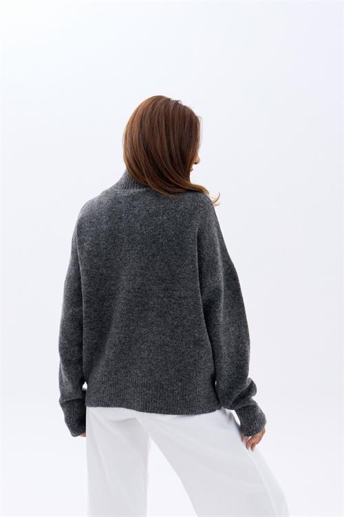 Knit Crew Neck Sweater - Anthracite