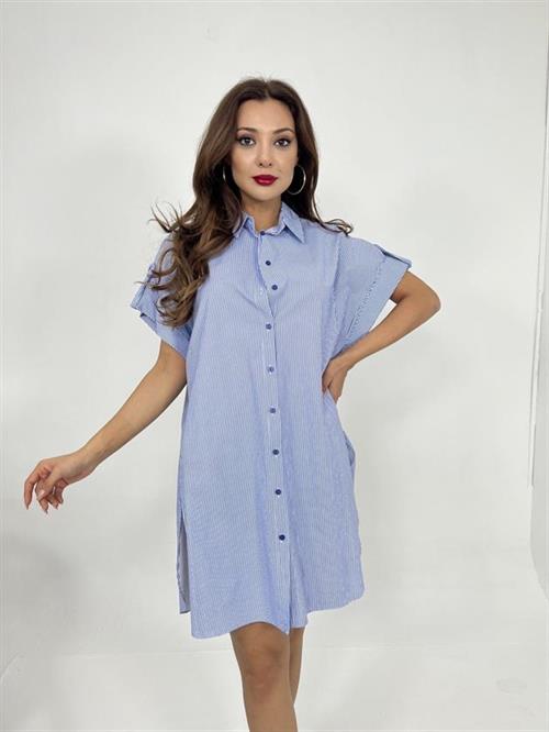 Wholesale Womens Shirt-Blue White Striped