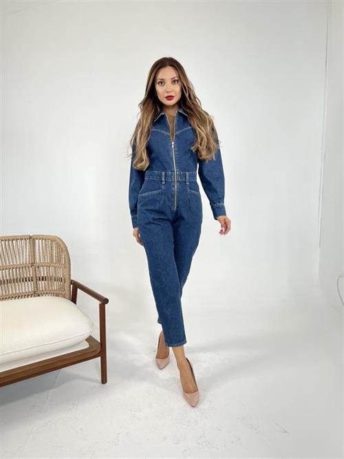 Wholesale Womens Denim Jumpsuit-Blue