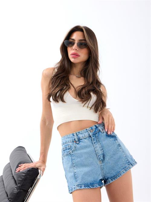 Wholesale Womens Denim Shorts-Light Blue